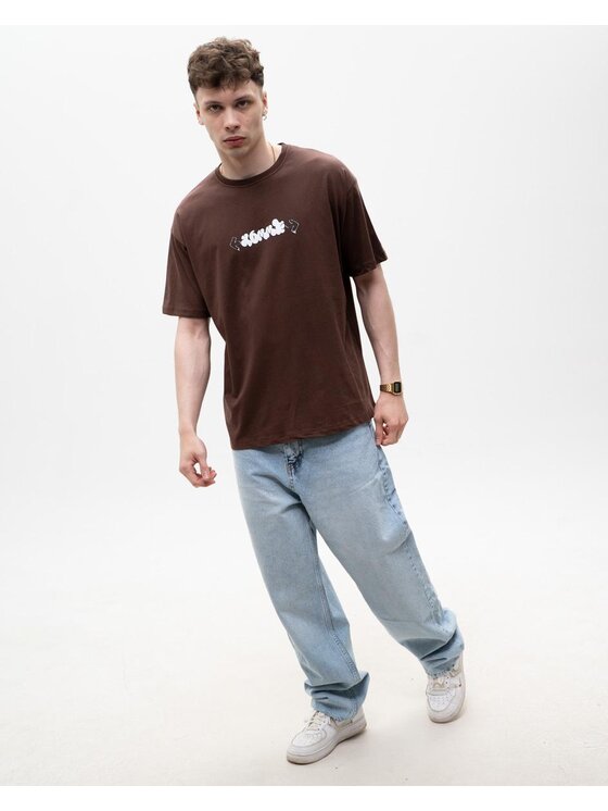 MyStars MyStars T-Shirt Koszulka Z Krótkim Rękawem Męska Brązowa MyStars Too Cool Miś M Brązowy Regular Fit