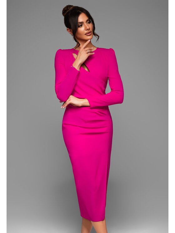 Ombre Ombre Sukienka wieczorowa LA-OM-DLR027 Różowy Regular Fit