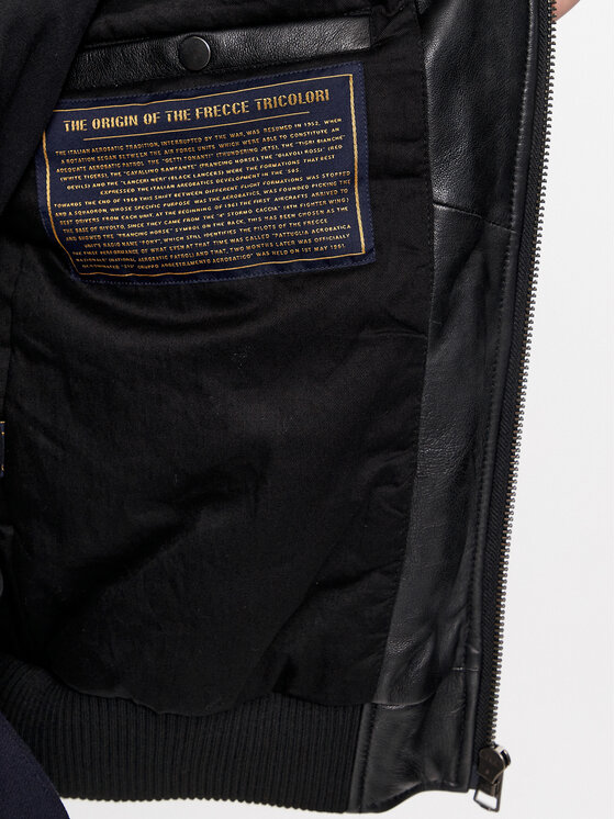 Aeronautica Militare Aeronautica Militare Шкіряна куртка 232PN932PL199 Чорний Regular Fit