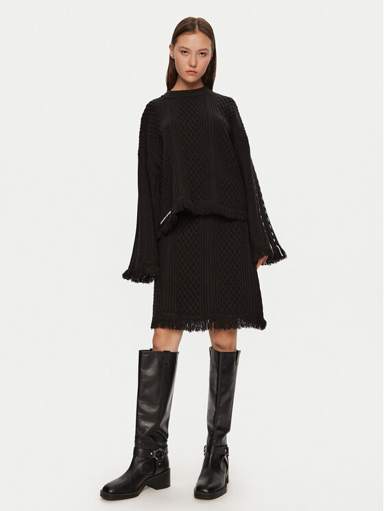 Karen by Simonsen Karen by Simonsen Fustă trapez Rollana 10105197 Negru Loose Fit