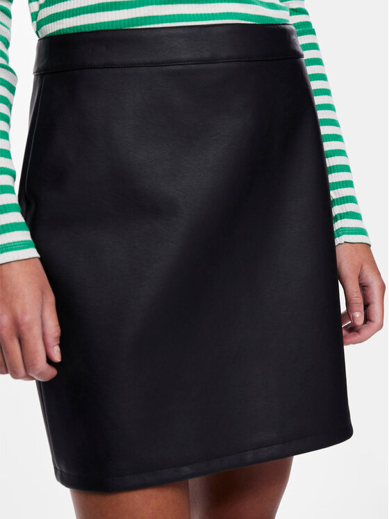 Pieces Pieces Gonna in similpelle 17140265 Nero Regular Fit