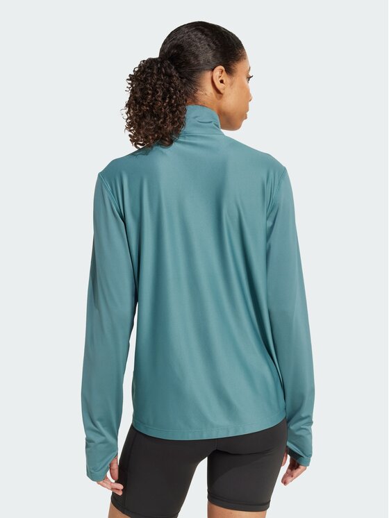 adidas adidas Bluza Own the Run Half-Zip Zielony Regular Fit