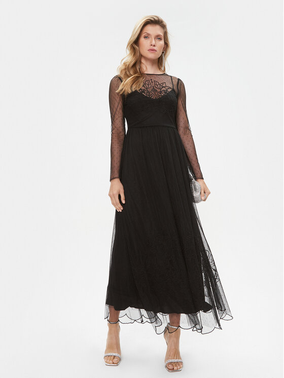 TWINSET TWINSET Sukienka wieczorowa 232TP2101 Czarny Regular Fit