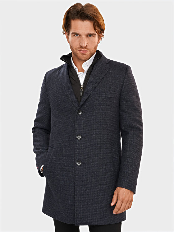 Evenemen Evenemen Płaszcz zimowy Capo Granatowy Slim Fit