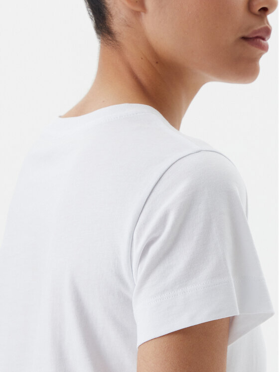 PINKO PINKO T-Shirt Bussolotto 100373 A2OG Biały Regular Fit
