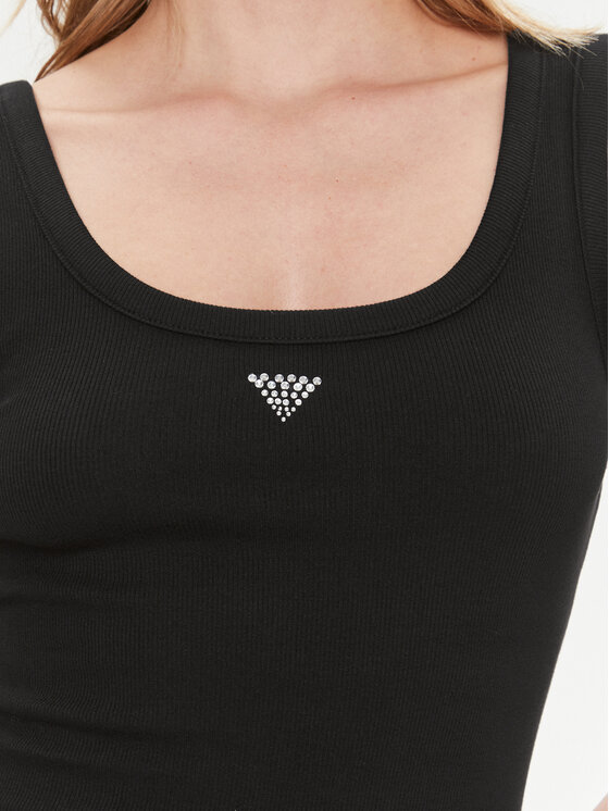 Guess Guess Felső W3YP68 KA0H1 Fekete Regular Fit