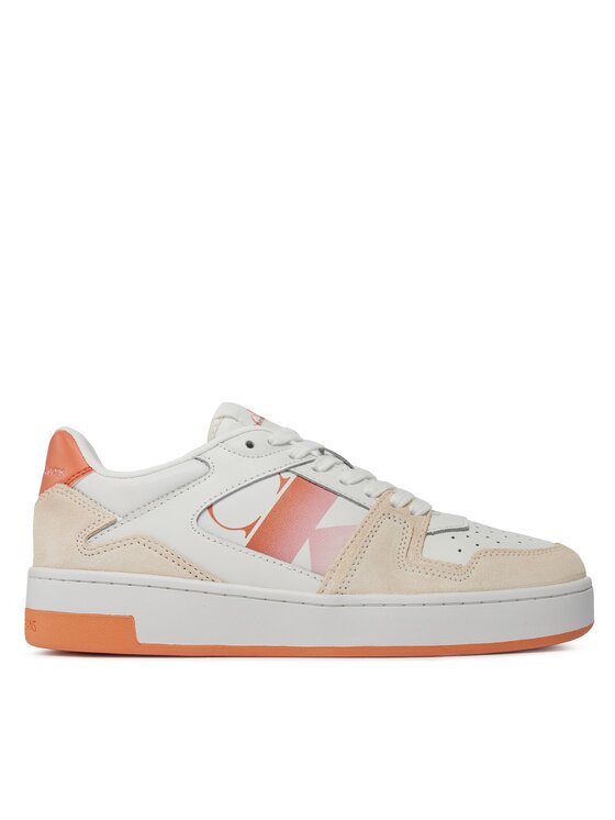 Sneakers Calvin Klein Jeans Basket Cupsole Lace Mix Nbs Sat YW0YW01446 Bright White/Coral Rose 02T
