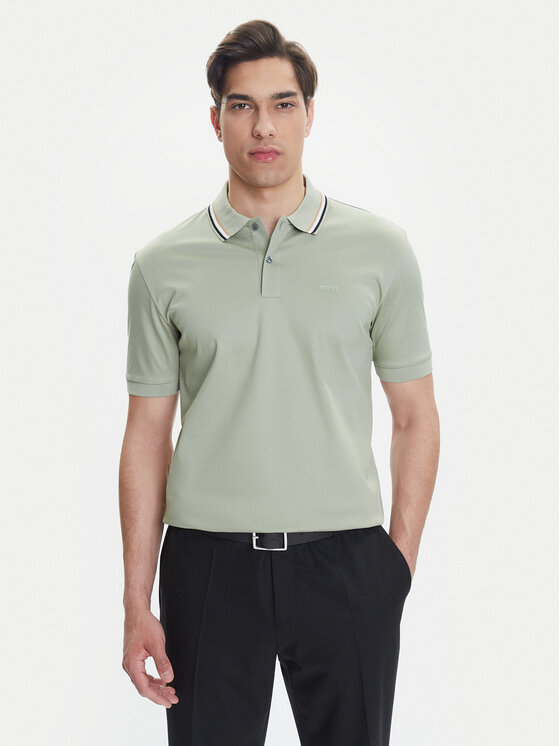 BOSS Męskie Polo, rozmiar XXL, Zielone, Penrose 38 50469360