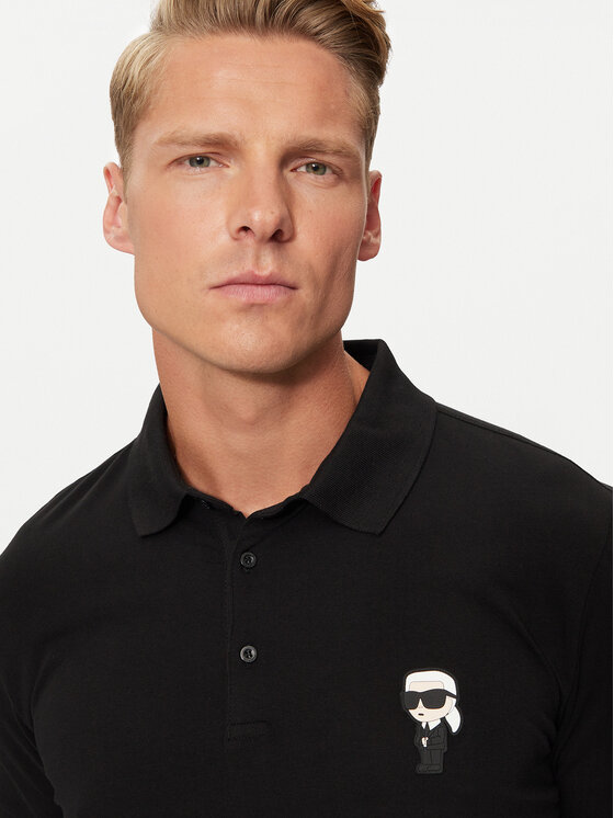 KARL LAGERFELD KARL LAGERFELD Поло 745022 500221 Чорний Regular Fit