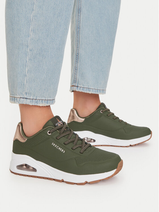 Skechers Skechers Sneakersy Uno Shimmer Away 155196/OLV Khaki
