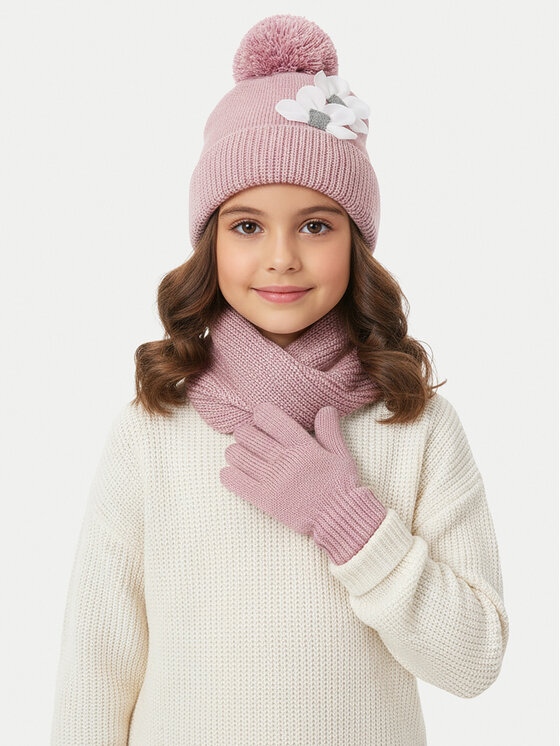 Mayoral Mayoral Set Mütze, Loop-Schal und Handschuhe 10071 Rosa