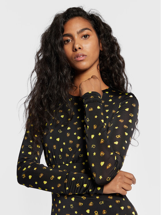 Chiara Ferragni Chiara Ferragni Kleid für den Alltag 73CBO918 Schwarz Slim Fit