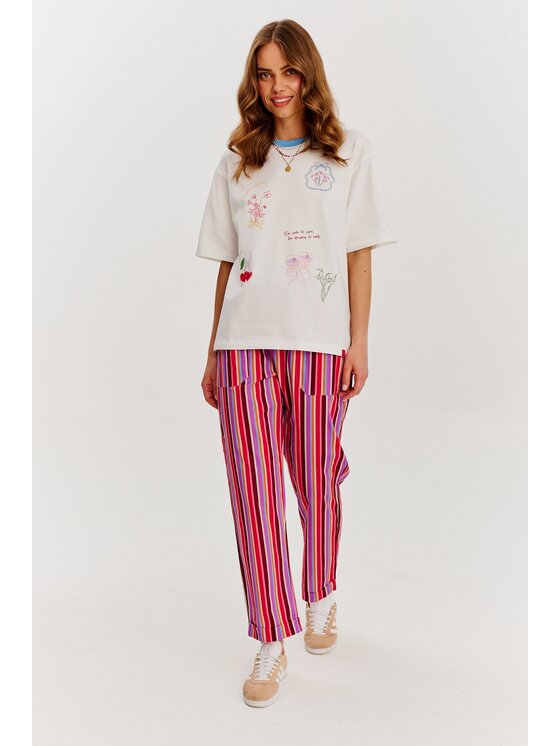 NAOKO NAOKO T-Shirt Softly Strong Bílá Regular Fit