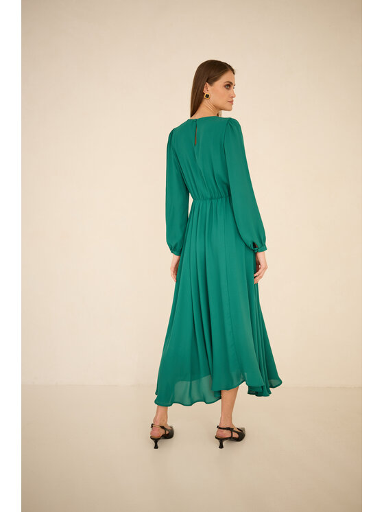 Entelier Entelier Sukienka wieczorowa maxi Zielony Comfortable Fit