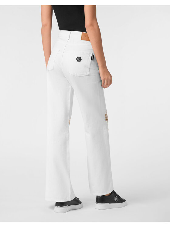 PHILIPP PLEIN PHILIPP PLEIN Jeansy 24895 Biały Skater Fit