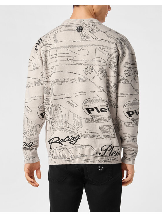 PHILIPP PLEIN PHILIPP PLEIN Sweter 23629 Beżowy Regular Fit