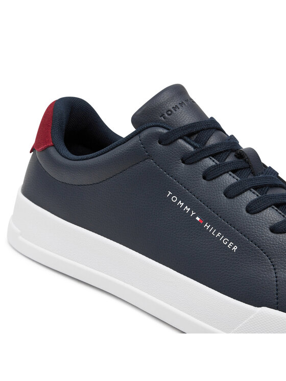 Tommy Hilfiger Tommy Hilfiger Laisvalaikio batai Th Court Leather Grain Ess FM0FM05297 Tamsiai mėlyna