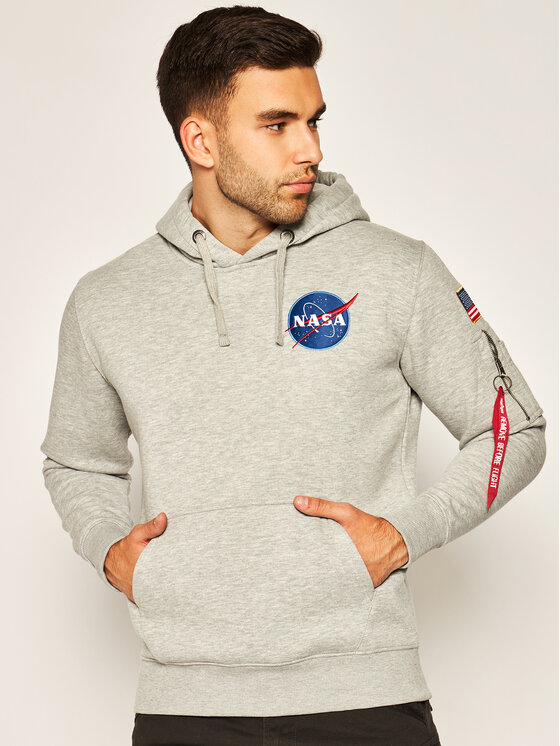 Męska Bluza Alpha Industries, Rozmiar L, Szara, Space Shuttle 178317