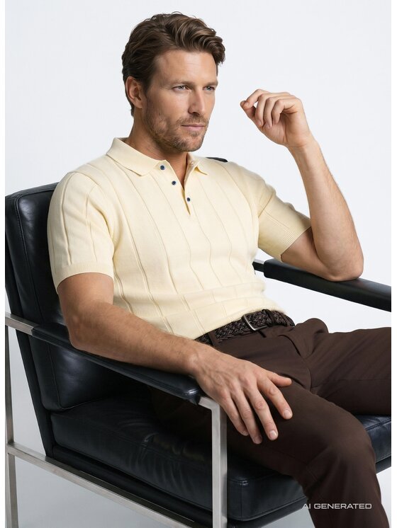 Pako Lorente Pako Lorente Polo P26WF-TX-005 Żółty Regular Fit