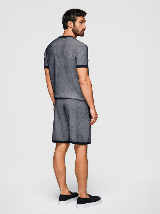 Ombre Ombre Szorty materiałowe OM-SRCS-0202 Granatowy Regular Fit