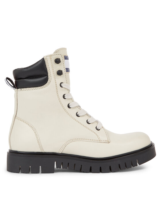 Tommy Jeans Čizme Tjw Lace Up Boot EN0EN02314 Bež