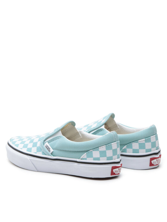 Vans checkerboard 2024 slip on turquoise