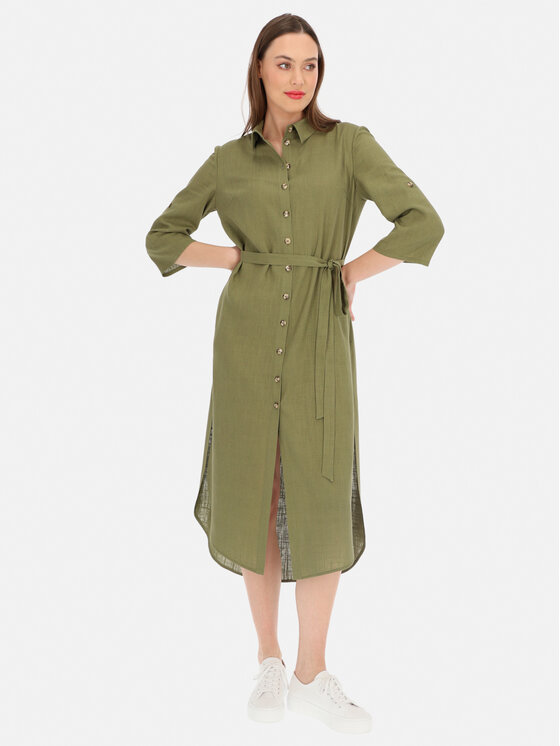 Potis & Verso Potis & Verso Sukienka koszulowa Toni Khaki Regular Fit