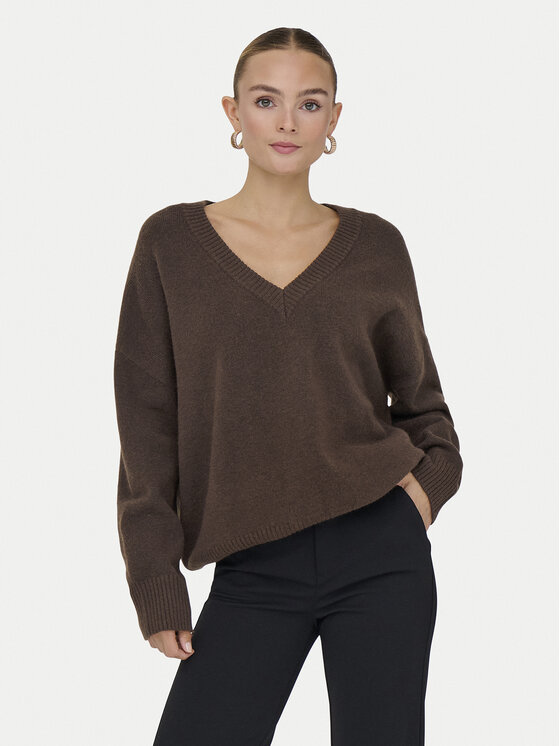 ONLY ONLY Svetr Mari 15360940 Hnědá Loose Fit