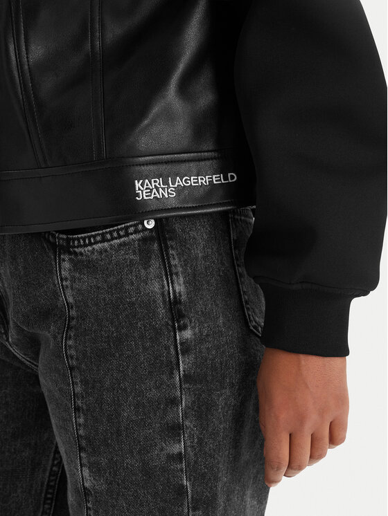 Karl Lagerfeld Jeans Karl Lagerfeld Jeans Μπουφάν από απομίμηση δέρματος B1W15027 Μαύρο Regular Fit