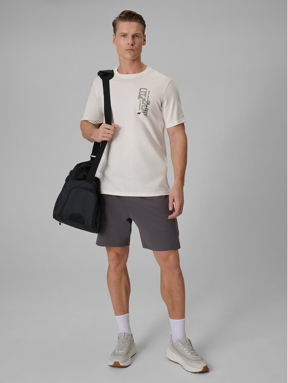 4F 4F T-Shirt BRAND CODE Kremowy Regular Fit