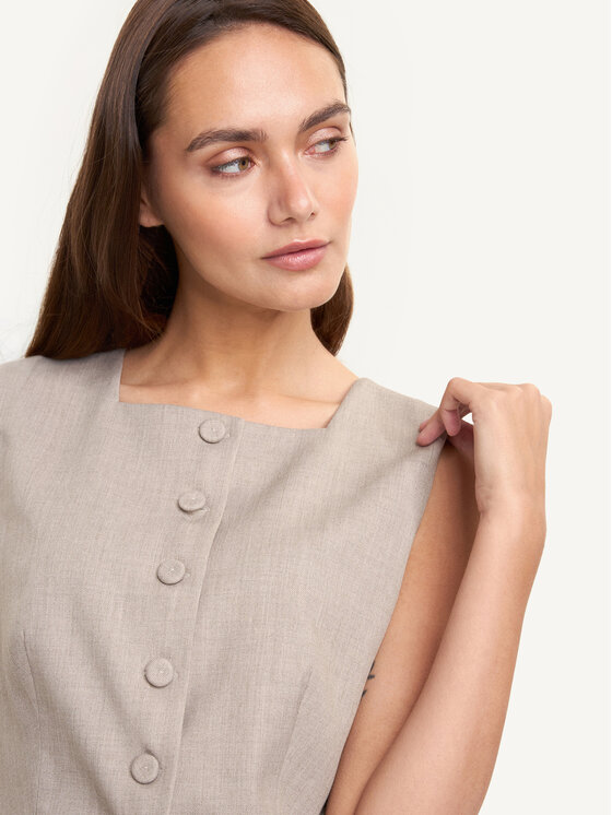 KMX KMX Kamizelka 192680001 Beżowy Fitted Fit