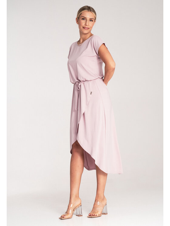 FIGL FIGL Každodenné šaty M1041 Ružová Casual Fit