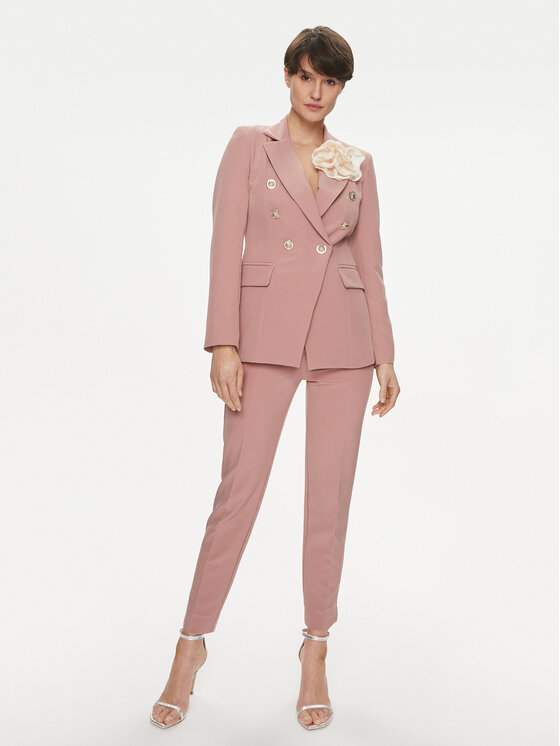 Maryley Maryley Hlače iz tkanine 24EB52Z/43BH Roza Regular Fit