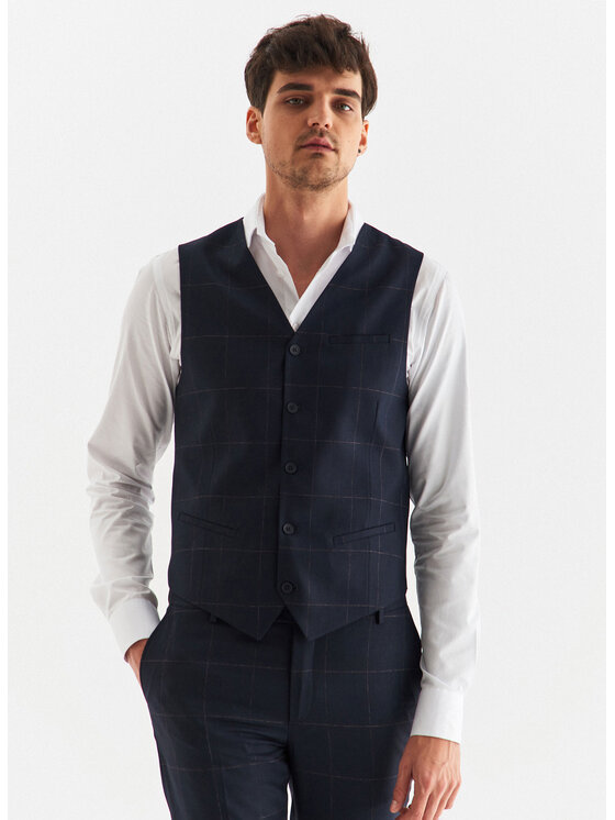 Pako Lorente Pako Lorente Kamizelka P22WF-8G-001 Granatowy Slim Fit
