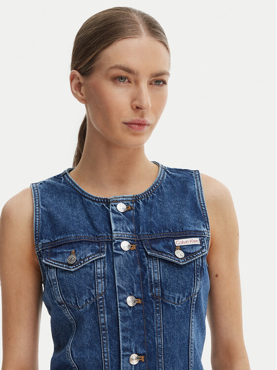 Calvin Klein Jeans Calvin Klein Jeans Džinsa kleita LV047F761G Tumši zils Slim Fit