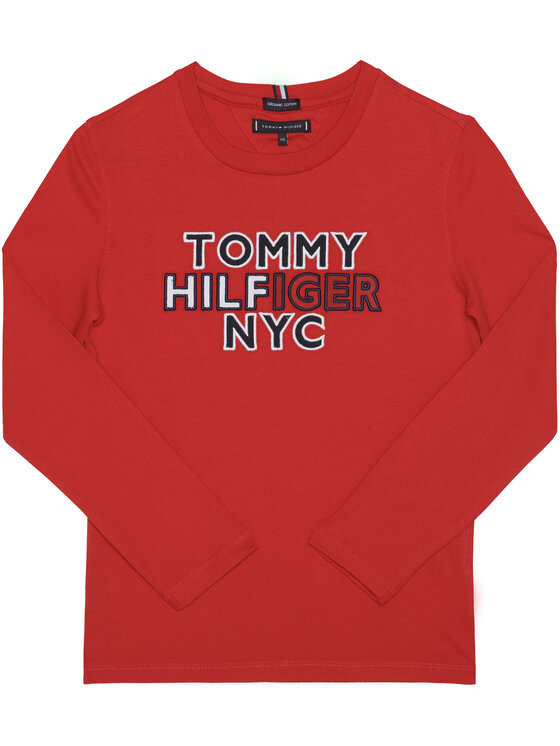 Tommy Hilfiger Tommy Hilfiger Bluză Nyc Tee KB0KB05859 D Roșu Regular Fit