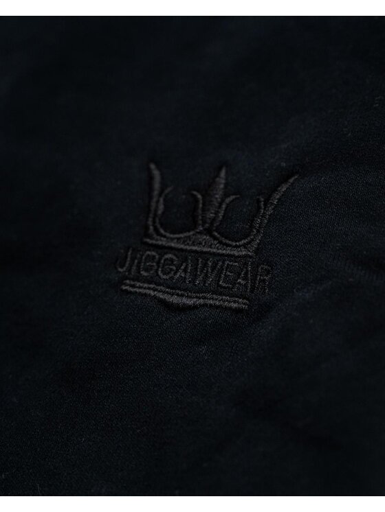 Jigga Wear Jigga Wear Bluza klasyczna kangurka korona 131108 Czarny Regular Fit