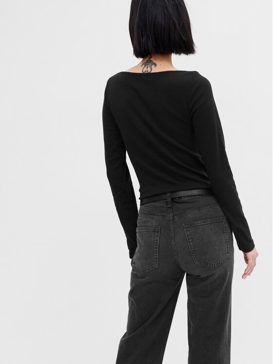 Gap Gap Majica 540606-04 Crna Slim Fit