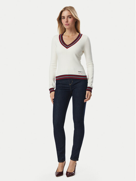 Guess Guess Sweter W6BR89 Z2276 Kremowy Regular Fit