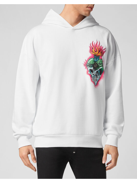 PHILIPP PLEIN PHILIPP PLEIN Mikina 1659 Bílá Regular Fit