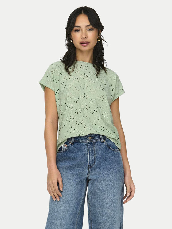 ONLY ONLY Majica Smilla 15231005 Zelena Regular Fit