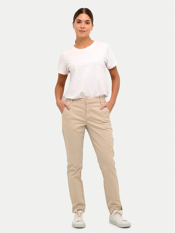 Kaffe Kaffe Штани з тканини Mette 10506121 Бежевий Regular Fit