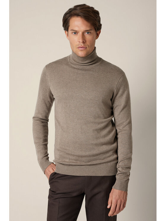 Lancerto Lancerto Sweter Sigmar SW073225000081 Beżowy Regular Fit