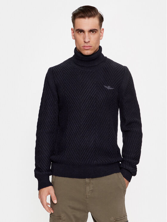 Aeronautica Militare Aeronautica Militare Rollkragenpullover 232MA1455L509 Dunkelblau Regular Fit