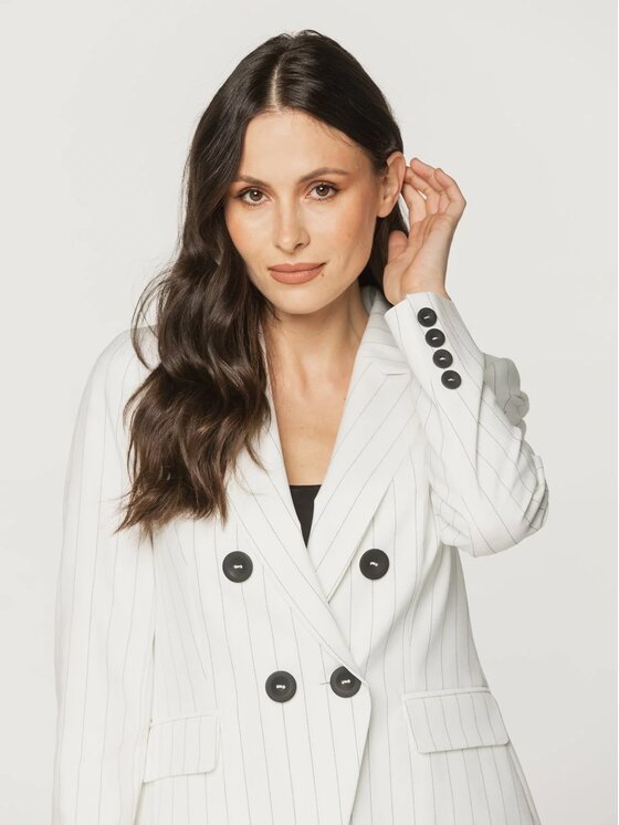 Willsoor Willsoor Marynarka 68111 Biały Slim Fit