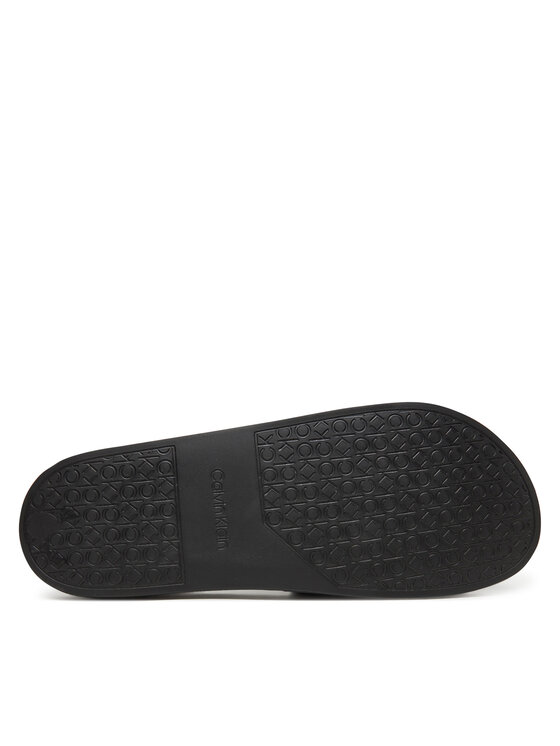 Calvin Klein Calvin Klein Šľapky Pool Slide Double T HM0HM01752 Čierna