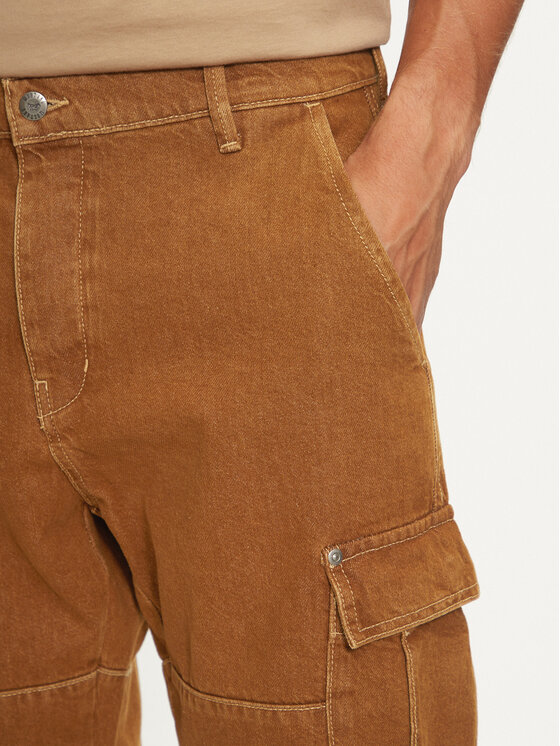 Mustang Mustang Hlače iz tkanine Toledo 1015529 Rjava Loose Fit