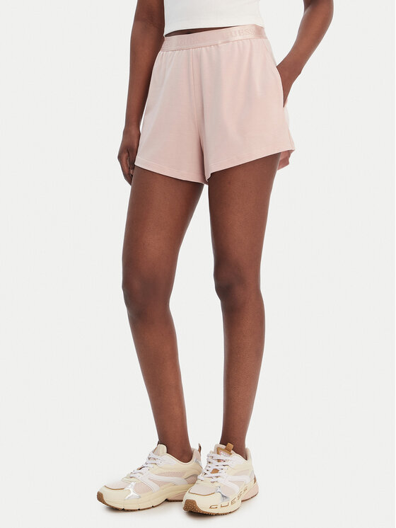 Guess Szorty sportowe O6GD02 KCQP2 Różowy Relaxed Fit