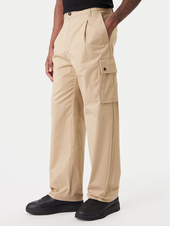 HUGO HUGO Kalhoty z materiálu Craysen 50553180 Béžová Straight Fit