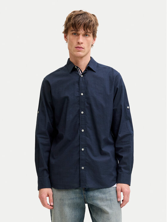 Jack & Jones Jack & Jones Košile Henry 12289197 Tmavomodrá Regular Fit